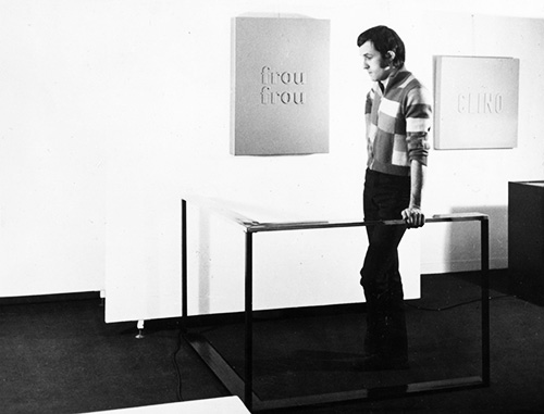 Alighiero Boetti at the Christian Stein gallery in Turin, photo by Paolo Bressano